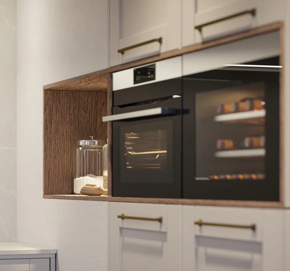 Open kast in greige eiken